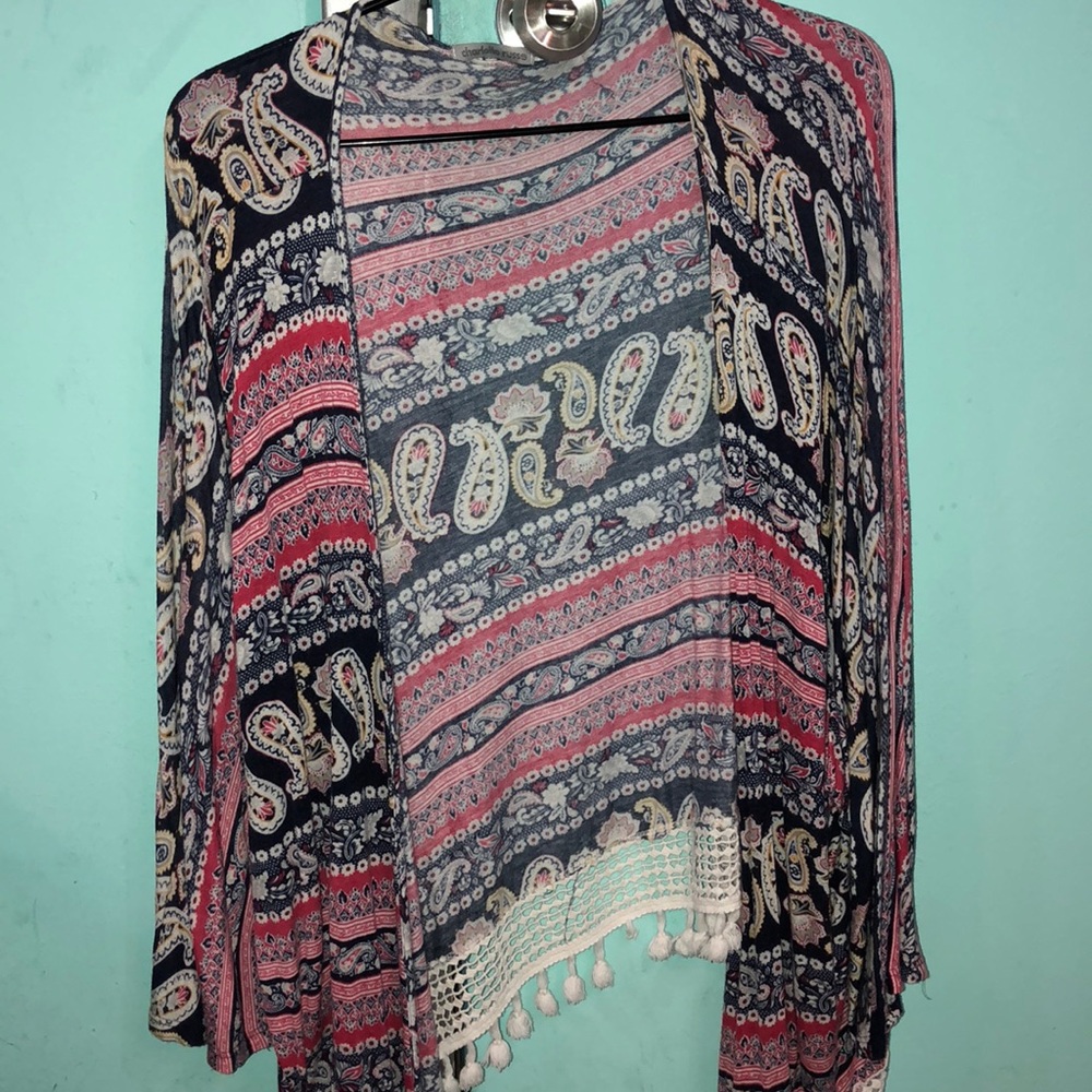 Long sleeve patterned kimono